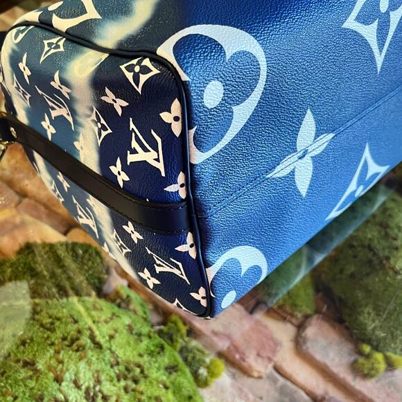 LOUIS VUITTON Speedy Bandouliere 30 Blue Escale Canvas Satchel Bag - Picture 12 of 15